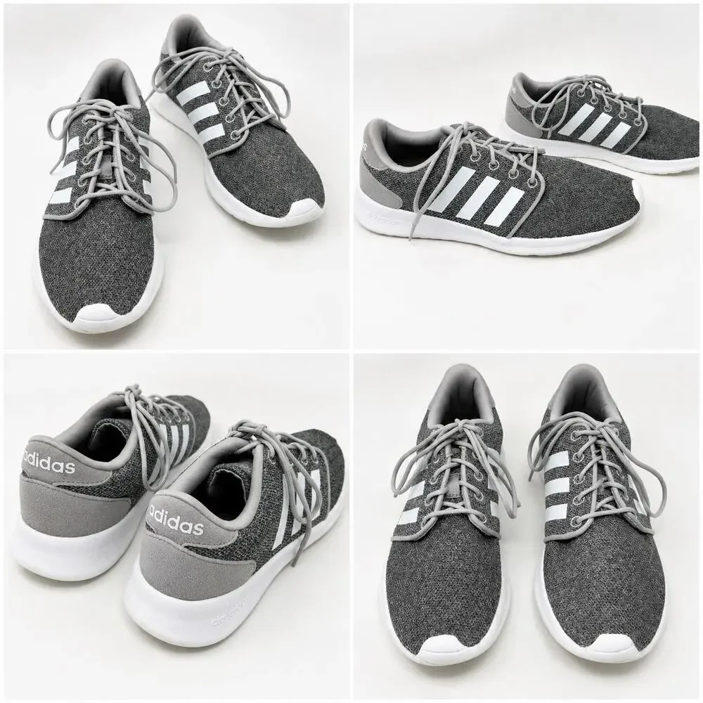 Adidas QT Racer Cloudfoam Gray White Knit Sneakers Women’s 6.5